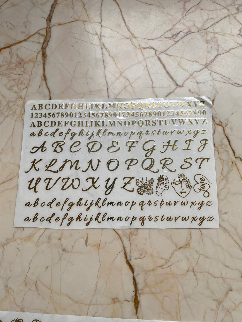 A5 Alphabets Metallic Sticker Sheet - Harsh Resin Store