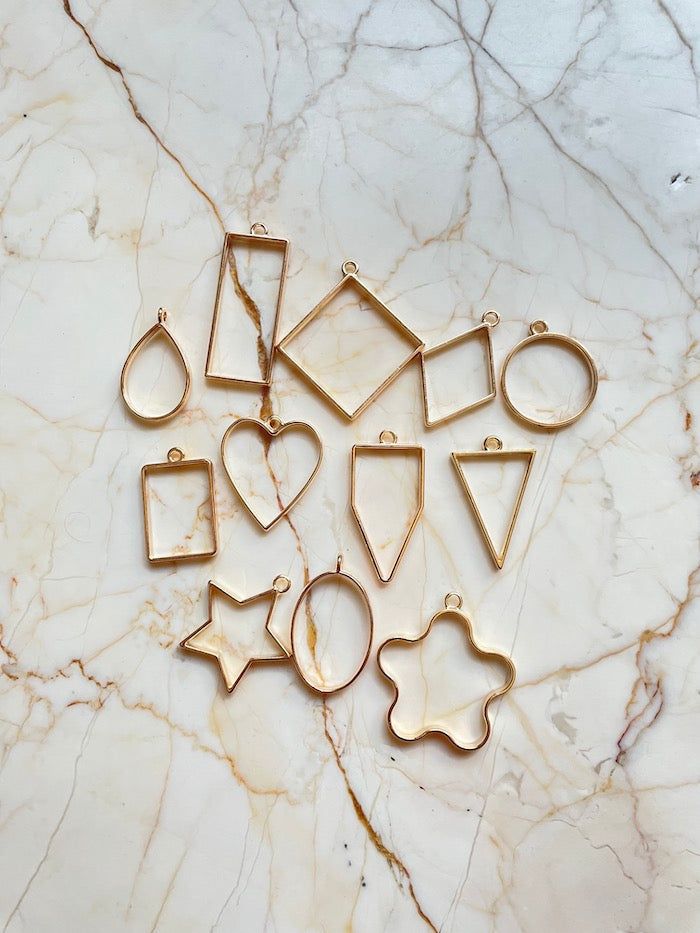 Gold Open Bezels Mixed Shapes - Harsh Resin Store
