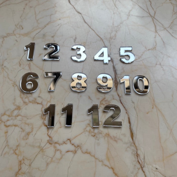 12 Acrylic English Numbers for clock - Harsh Resin Store