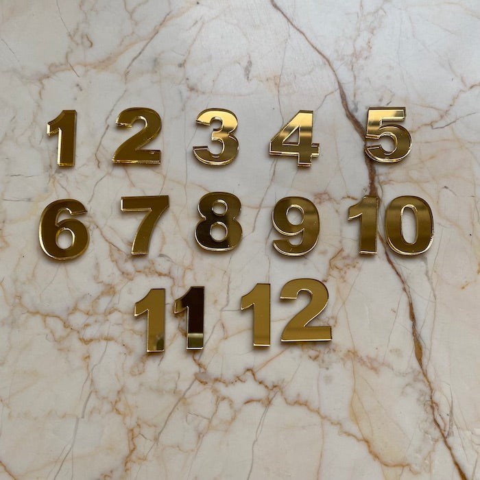12 Acrylic English Numbers for clock - Harsh Resin Store