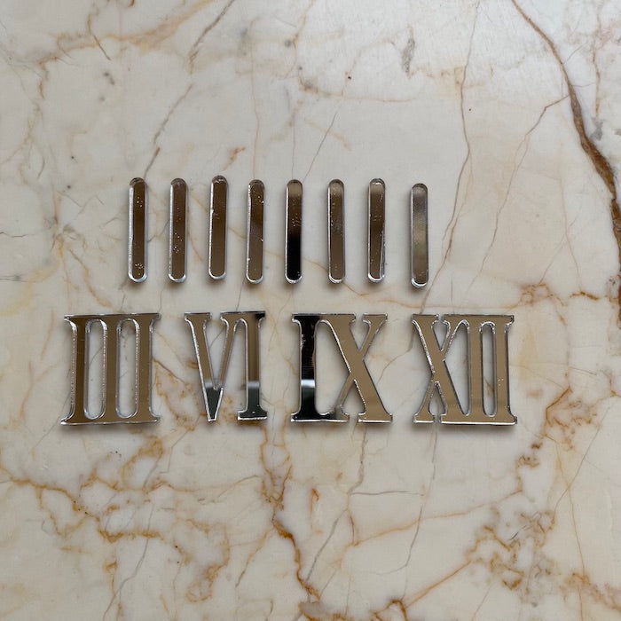 4 Roman Numbers with 8 Sticks acrylic number for clock - Harsh Resin Store