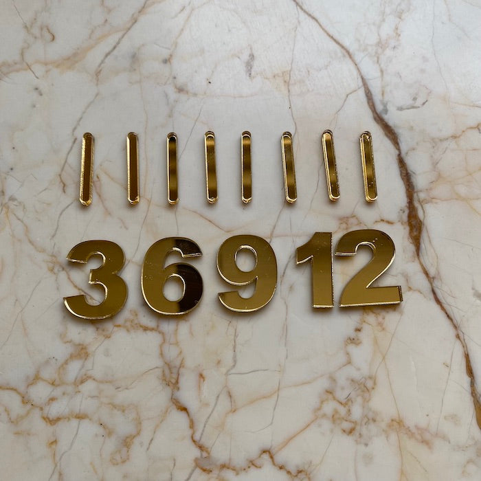 4 English Numbers with 8 Sticks acrylic number for clock - Harsh Resin Store