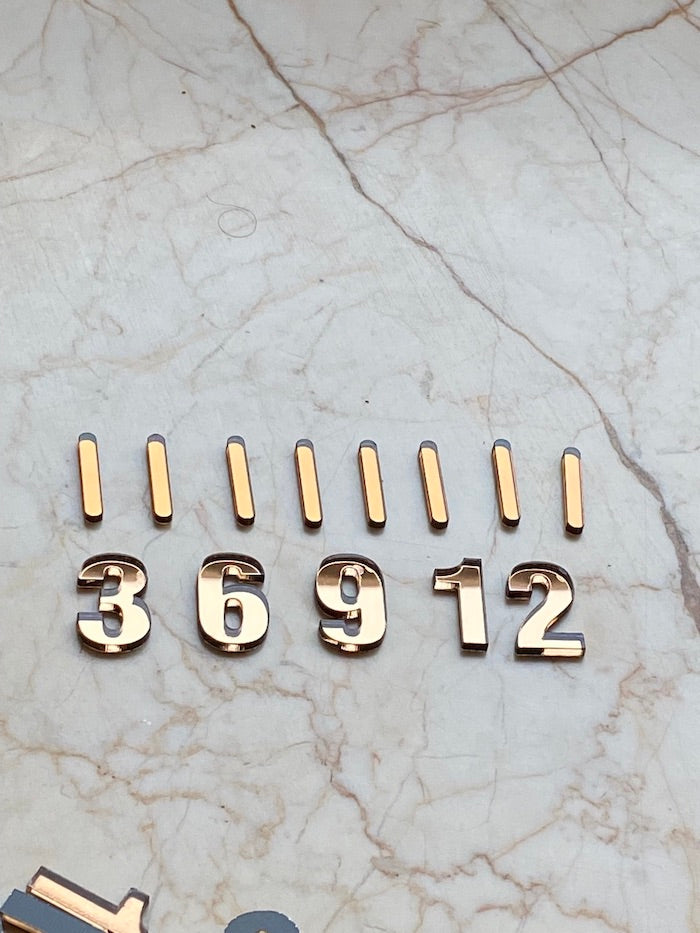 4 English Numbers with 8 Sticks acrylic number for clock - Harsh Resin Store