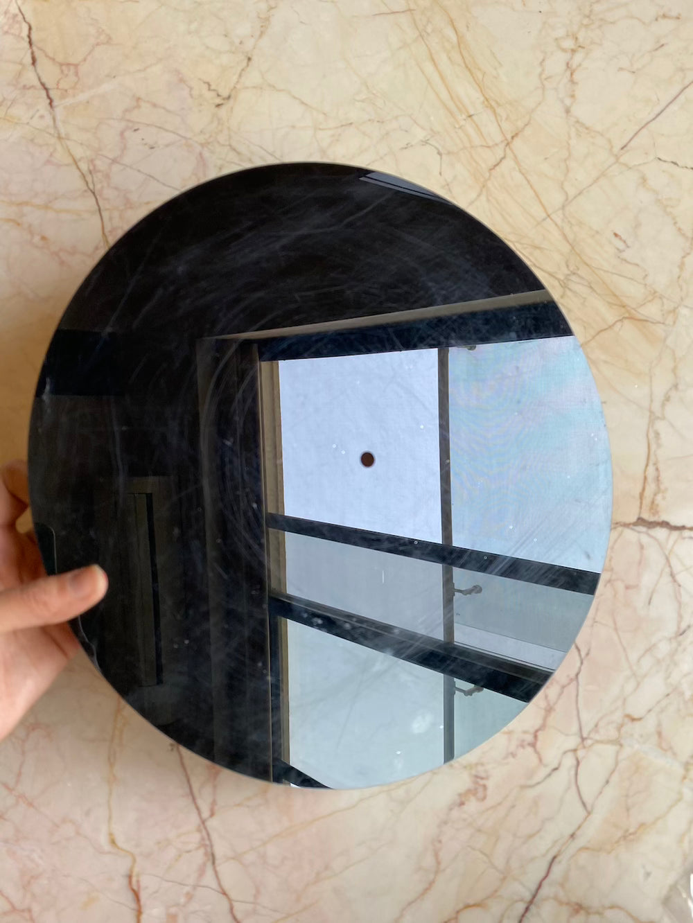 Black Acrylic Clock Base with Hole - Harsh Resin Store