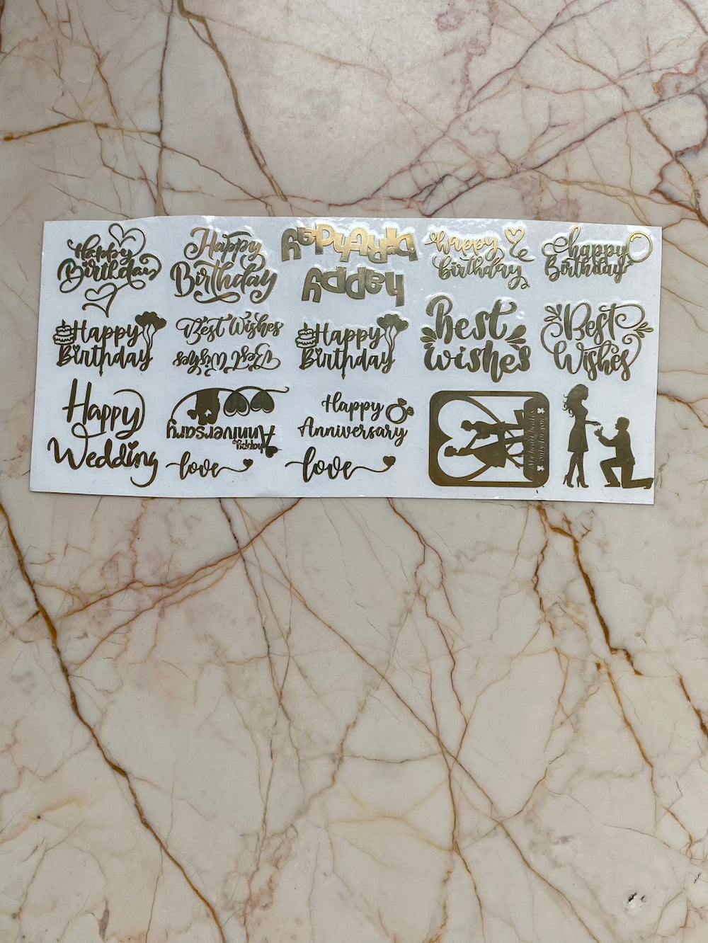 Birthday, Anniversary Wishes Metallic Stickers - Harsh Resin Store