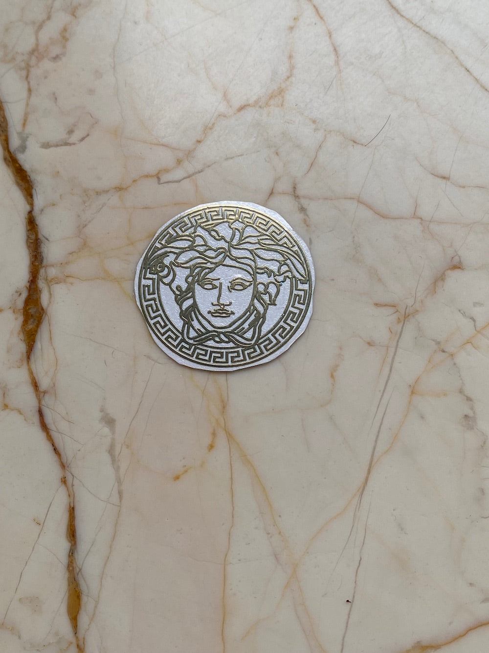 Versace Logo metallic sticker - Harsh Resin Store