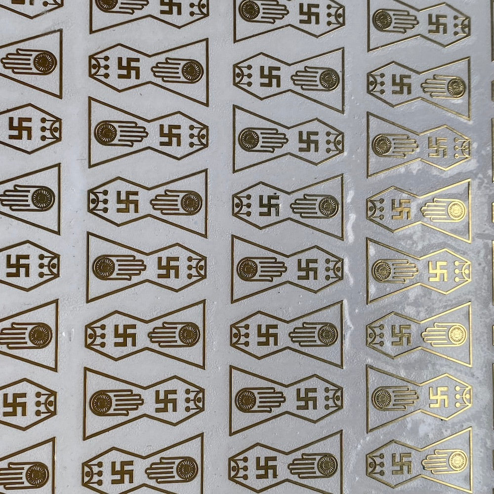A4 Jain Logo Metallic Sticker Sheet