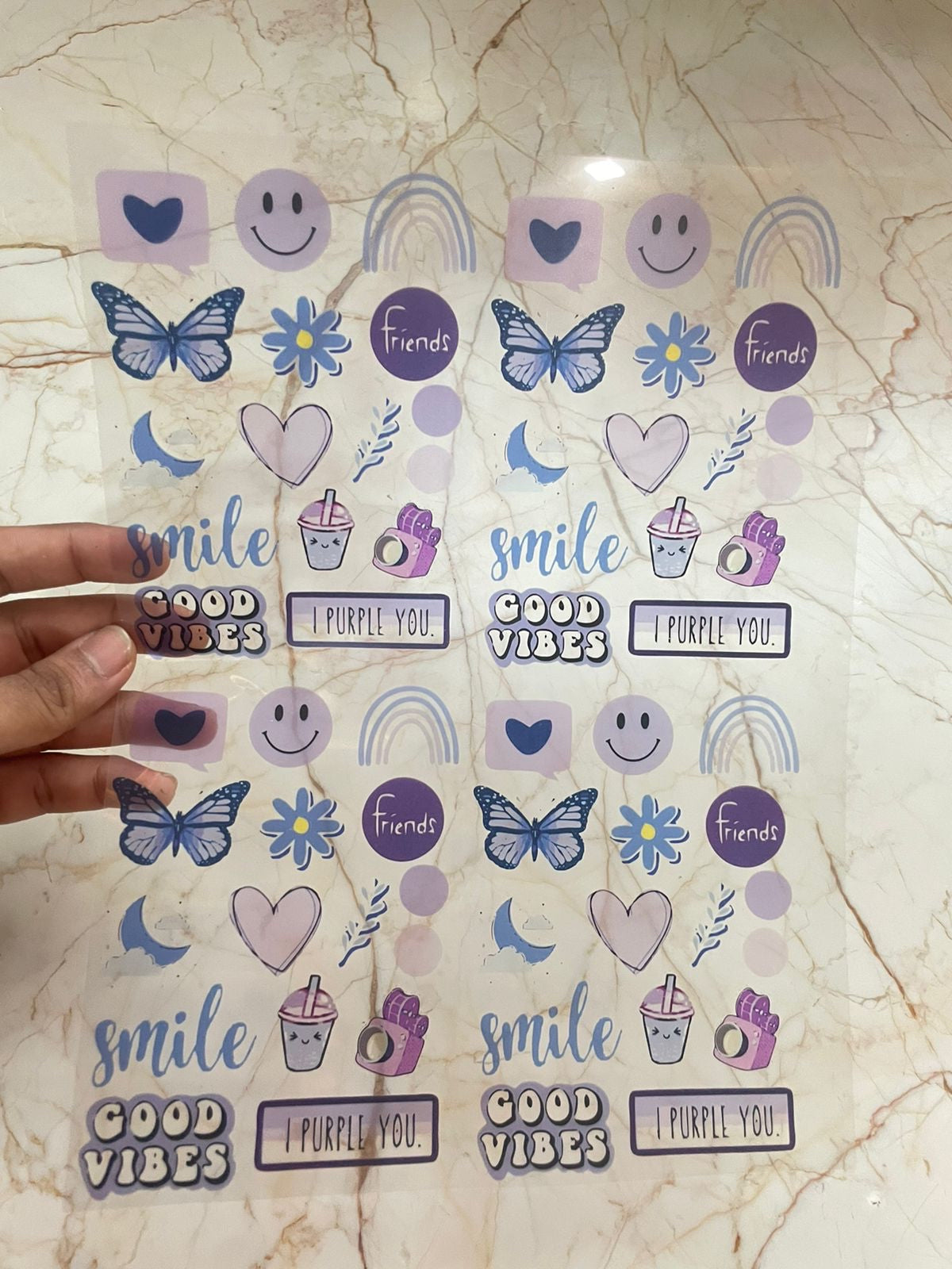 A4 Purple Mix Insert Sticker Sheet