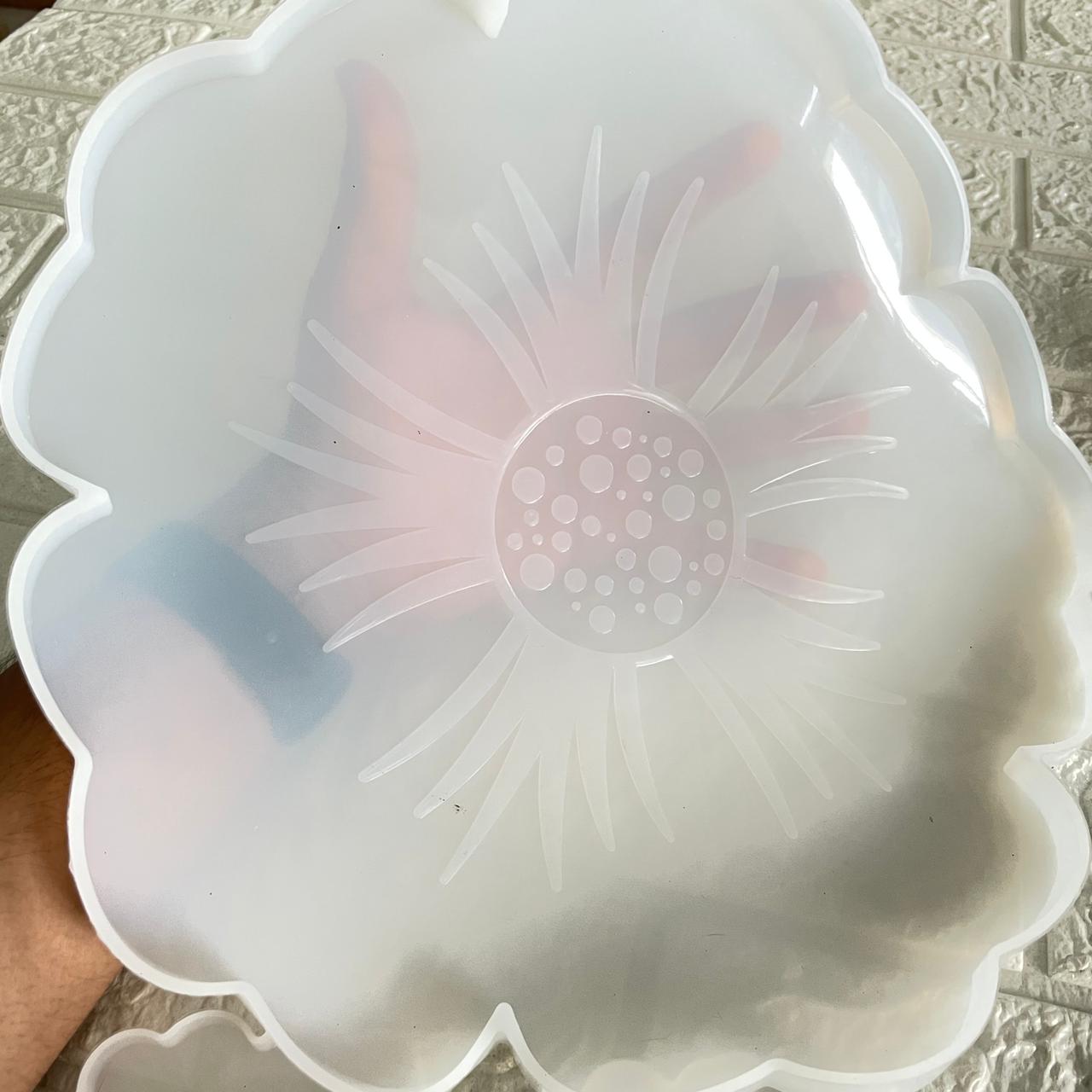 Flower Tray with 5 Flower Coaster Mould Set