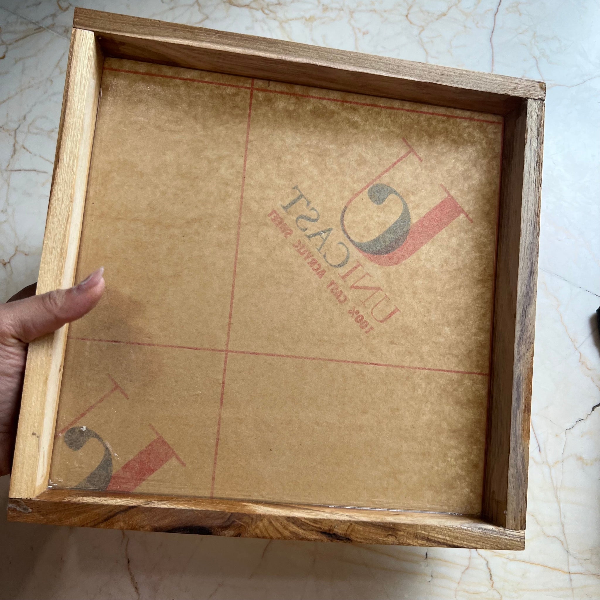 LED Teak Wood Varmala Frame with Acrylic Base