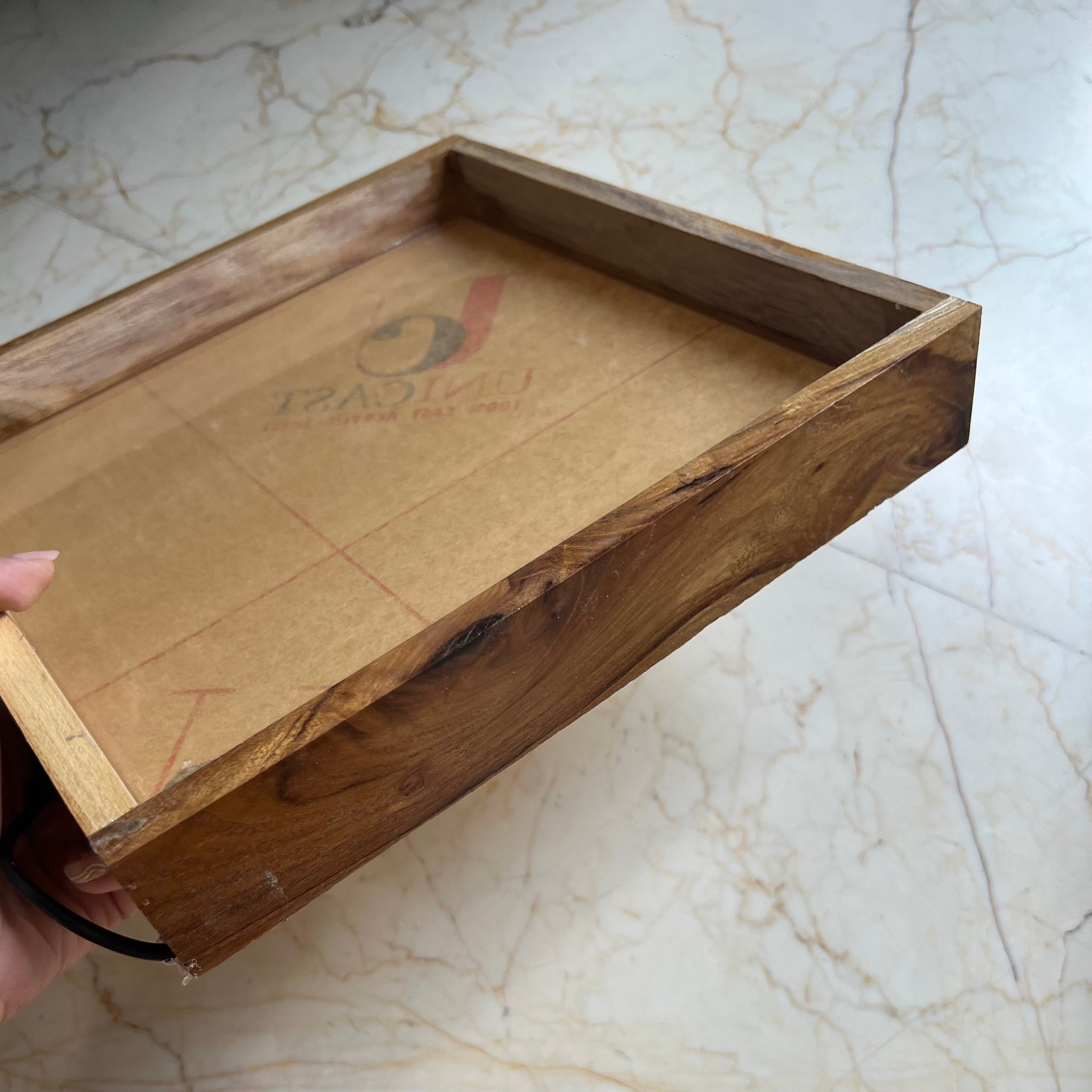 LED Teak Wood Varmala Frame with Acrylic Base