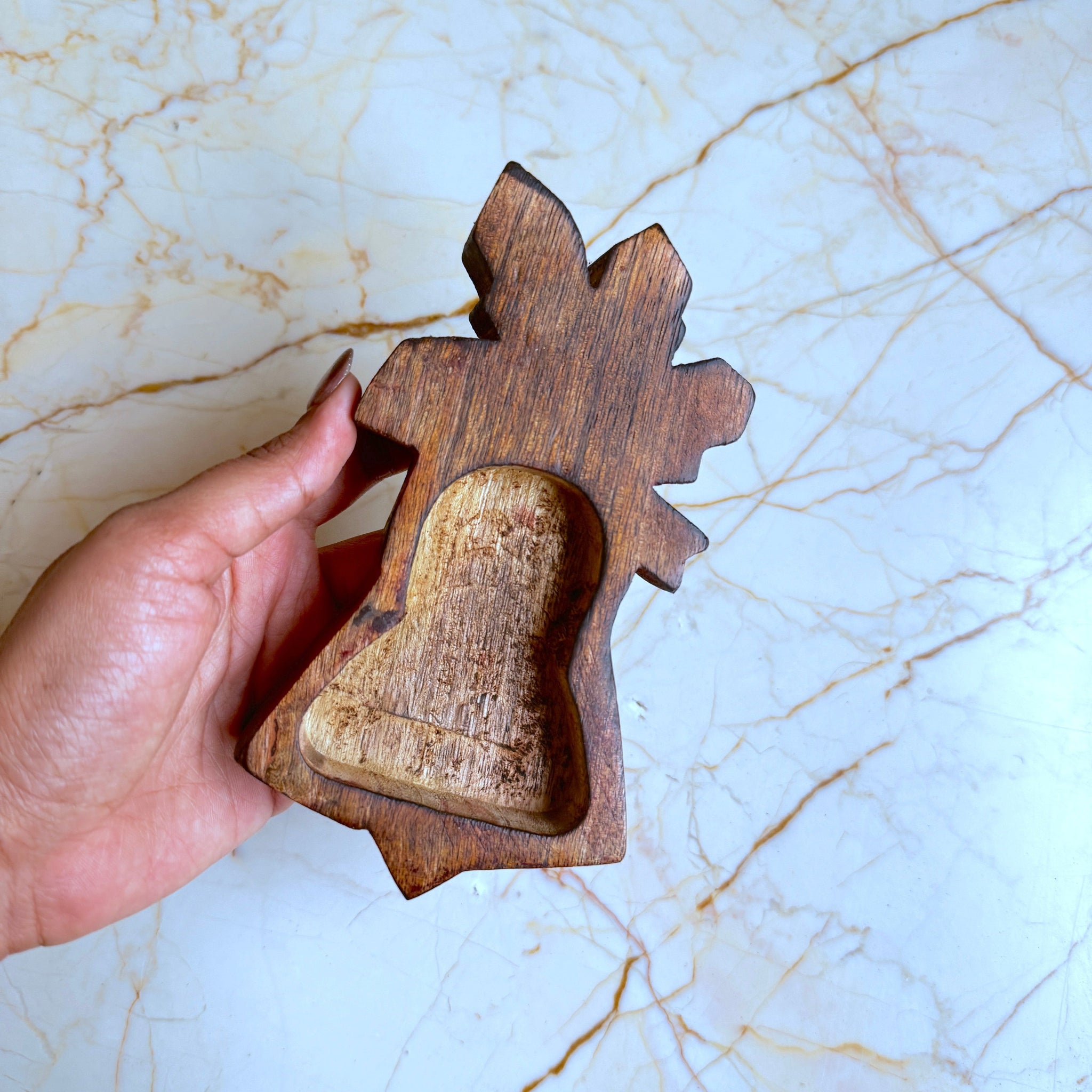 Wooden Bowl for Candles - Christmas Bells