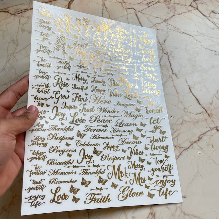 A4 Mix design metallic Sticker sheet