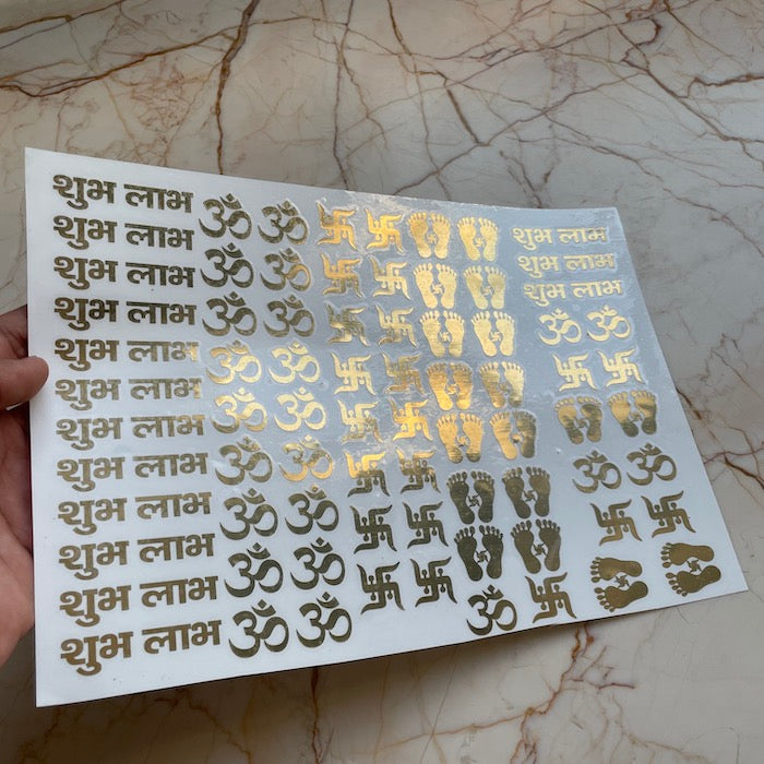 Shubh labh metallic Sticker sheet