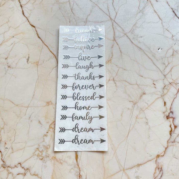 Silver bookmark metallic sticker