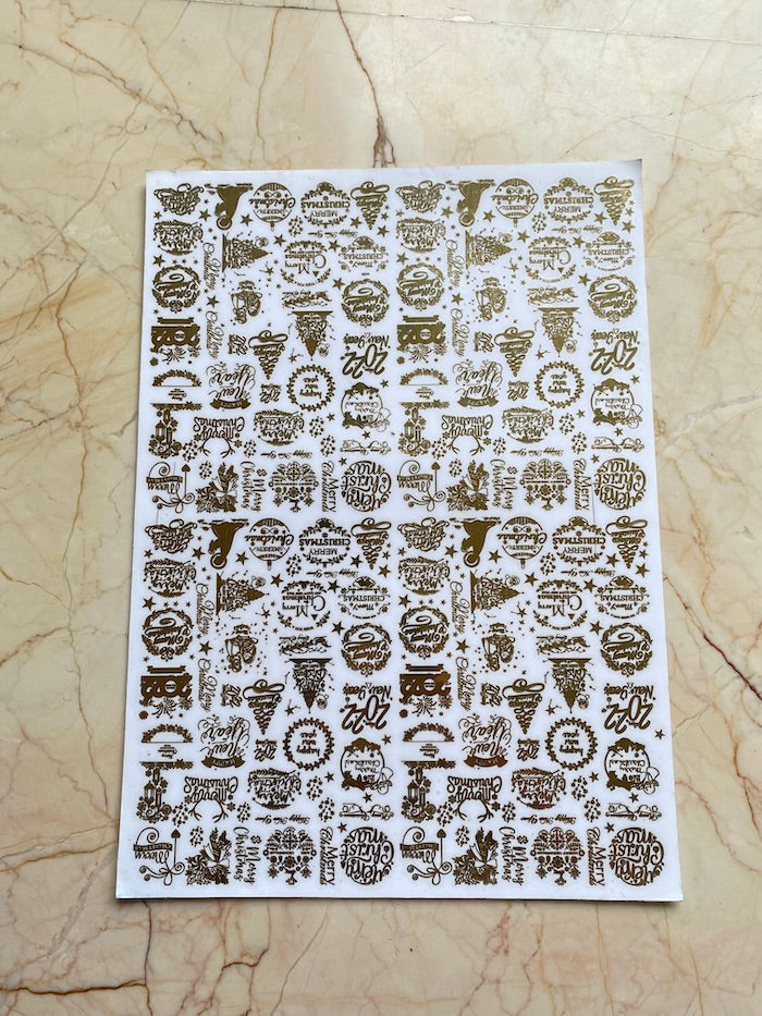Merry Christmas Metallic Sticker Sheet - B
