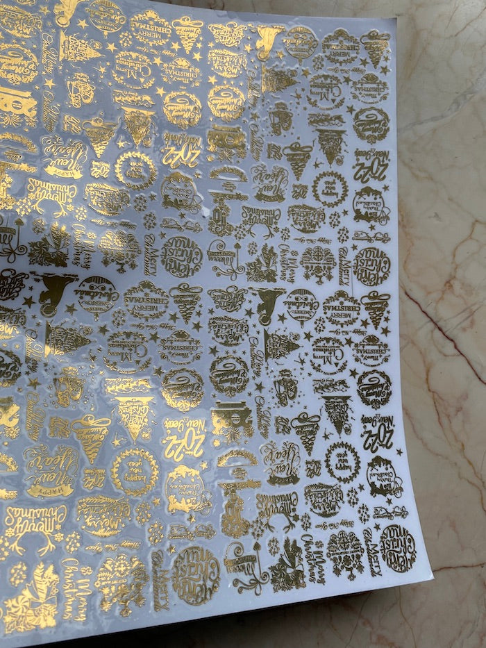 Merry Christmas Metallic Sticker Sheet - B