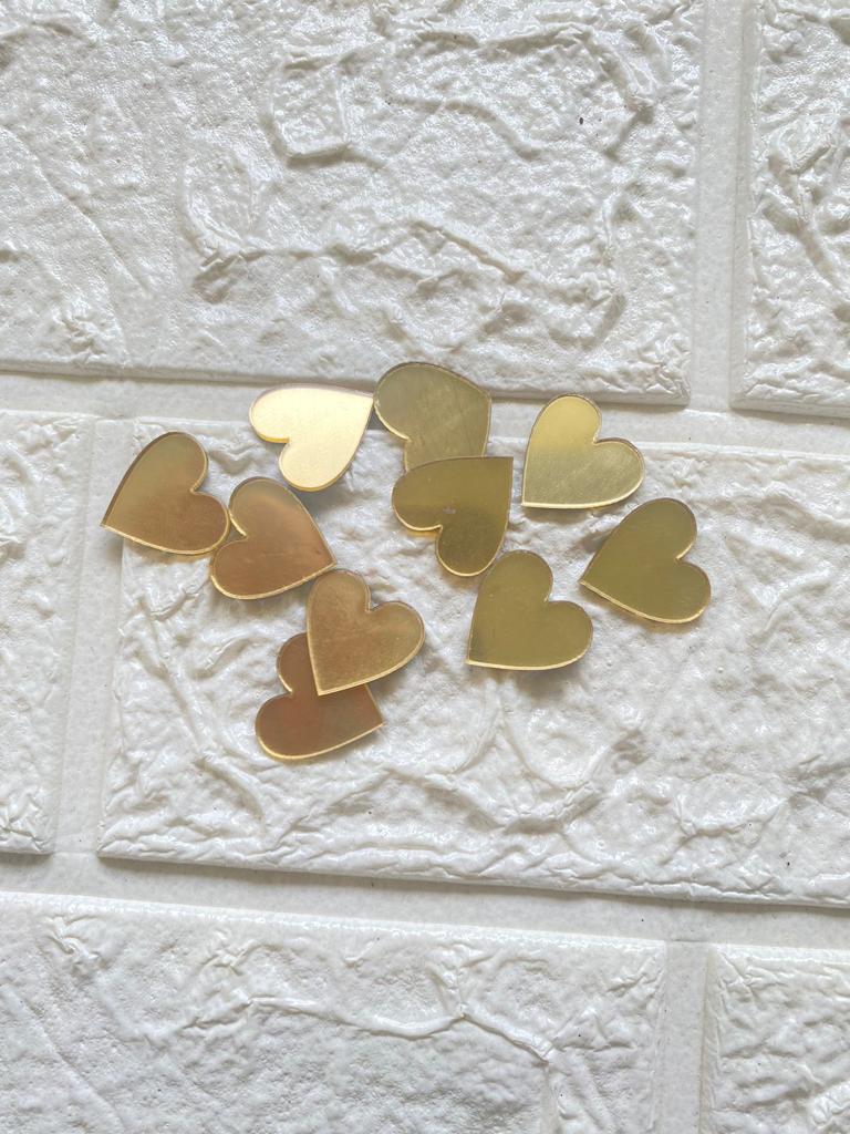 Heart shapes in Golden Acrylic Cutting
