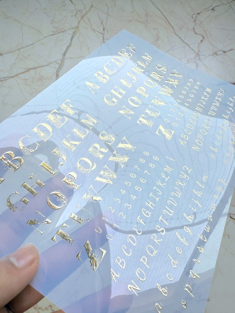 Metallic insert sticker sheet - Alphabet -2