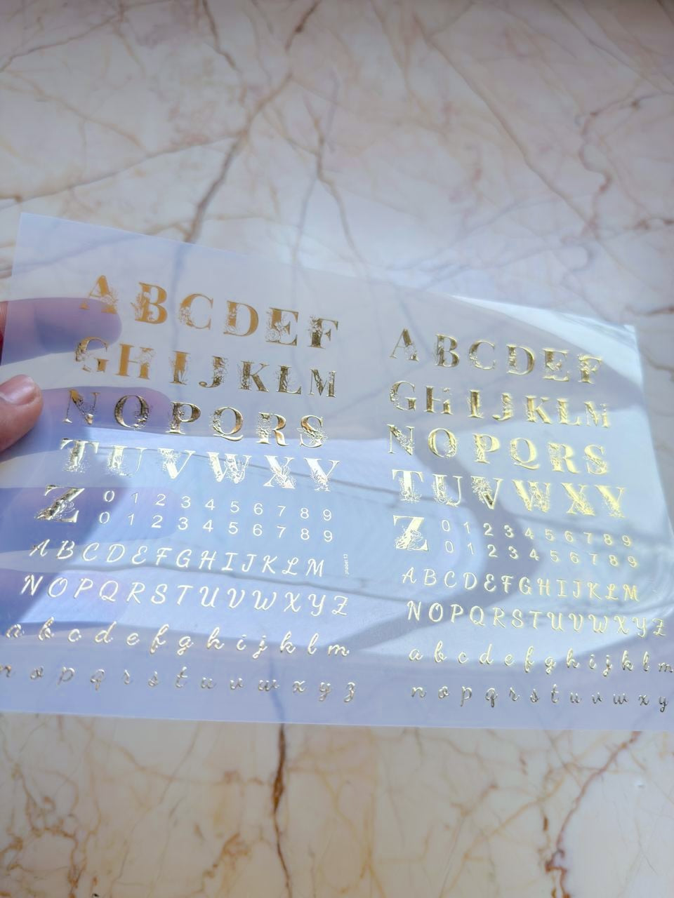 Metallic insert sticker sheet - Alphabet -2