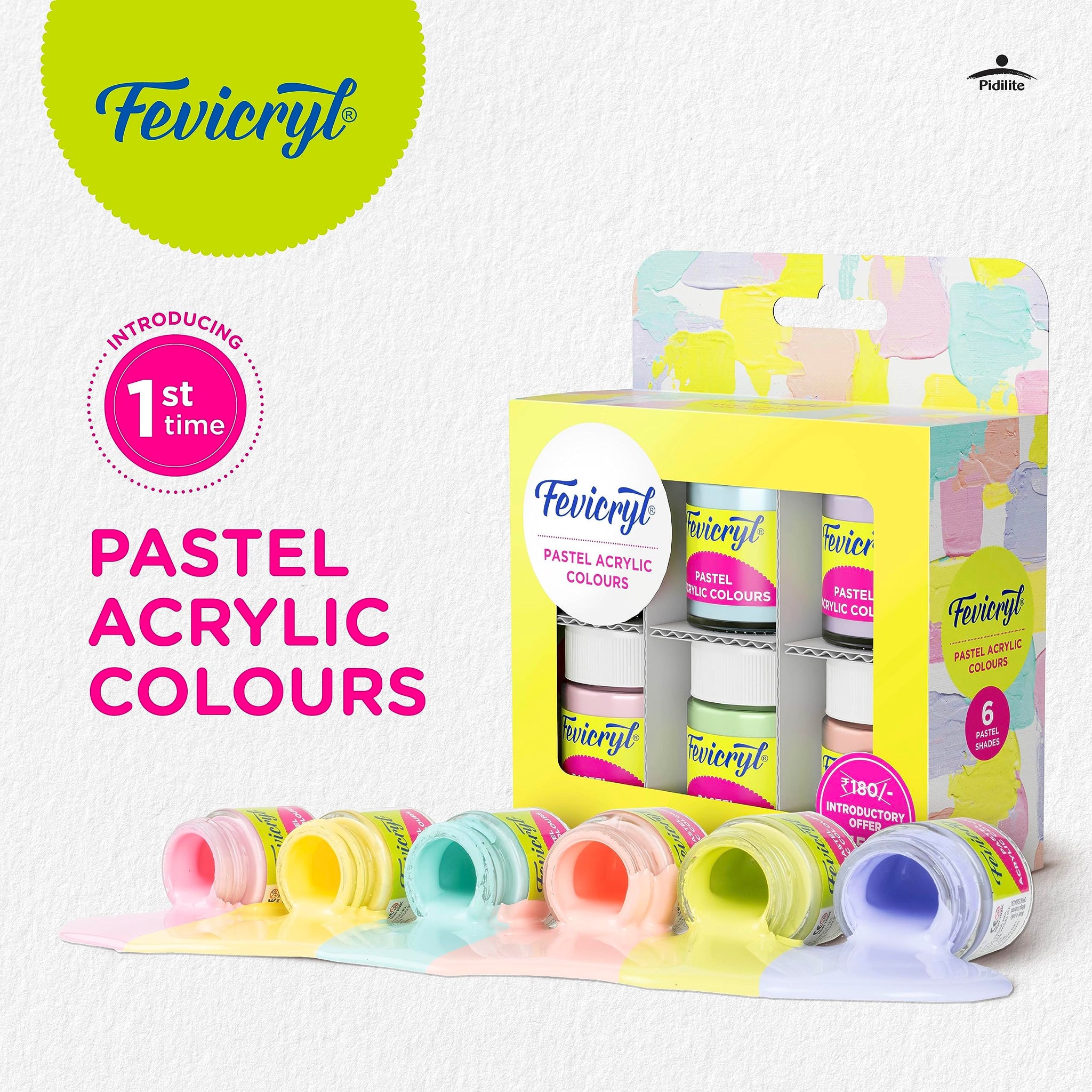 Favicryl Pastel Acrylic Colour Kit (Pack of 6)