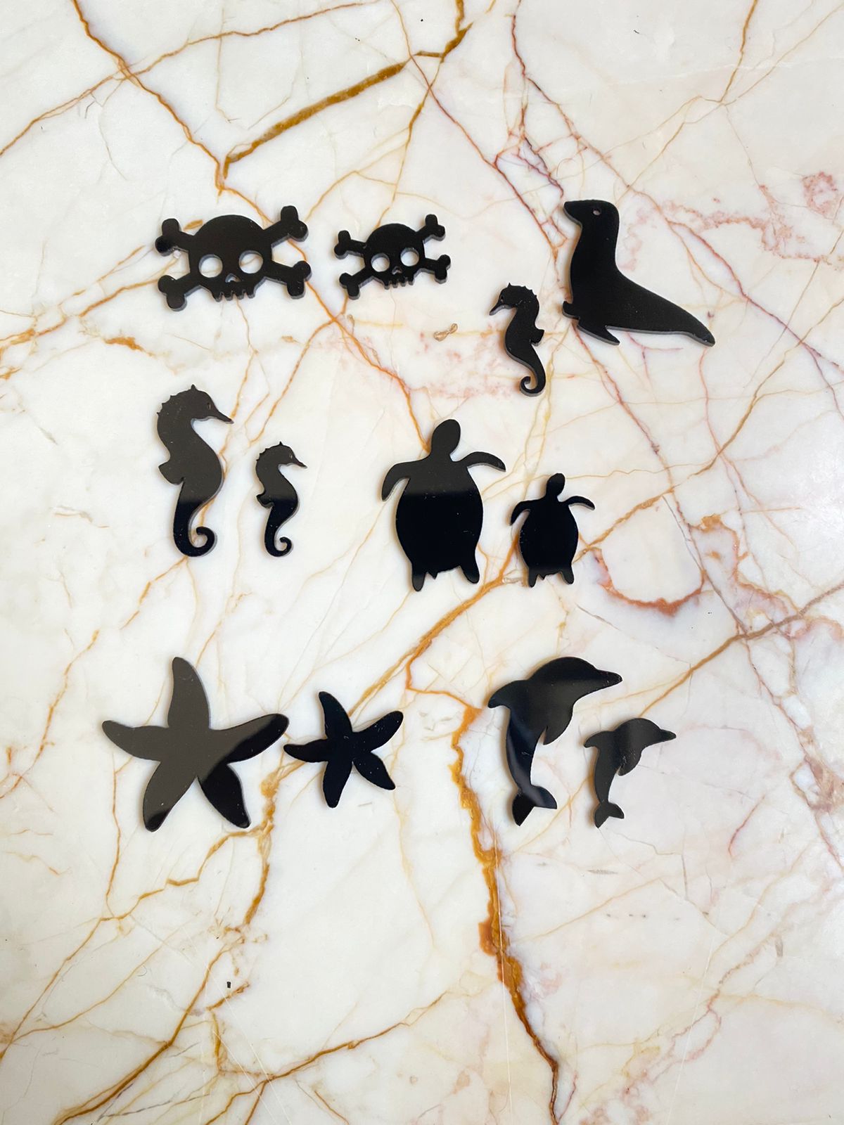 Black Acrylic Mixed Sea Charms - Harsh Resin Store