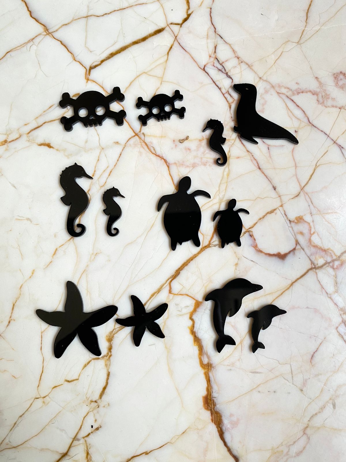 Black Acrylic Mixed Sea Charms - Harsh Resin Store