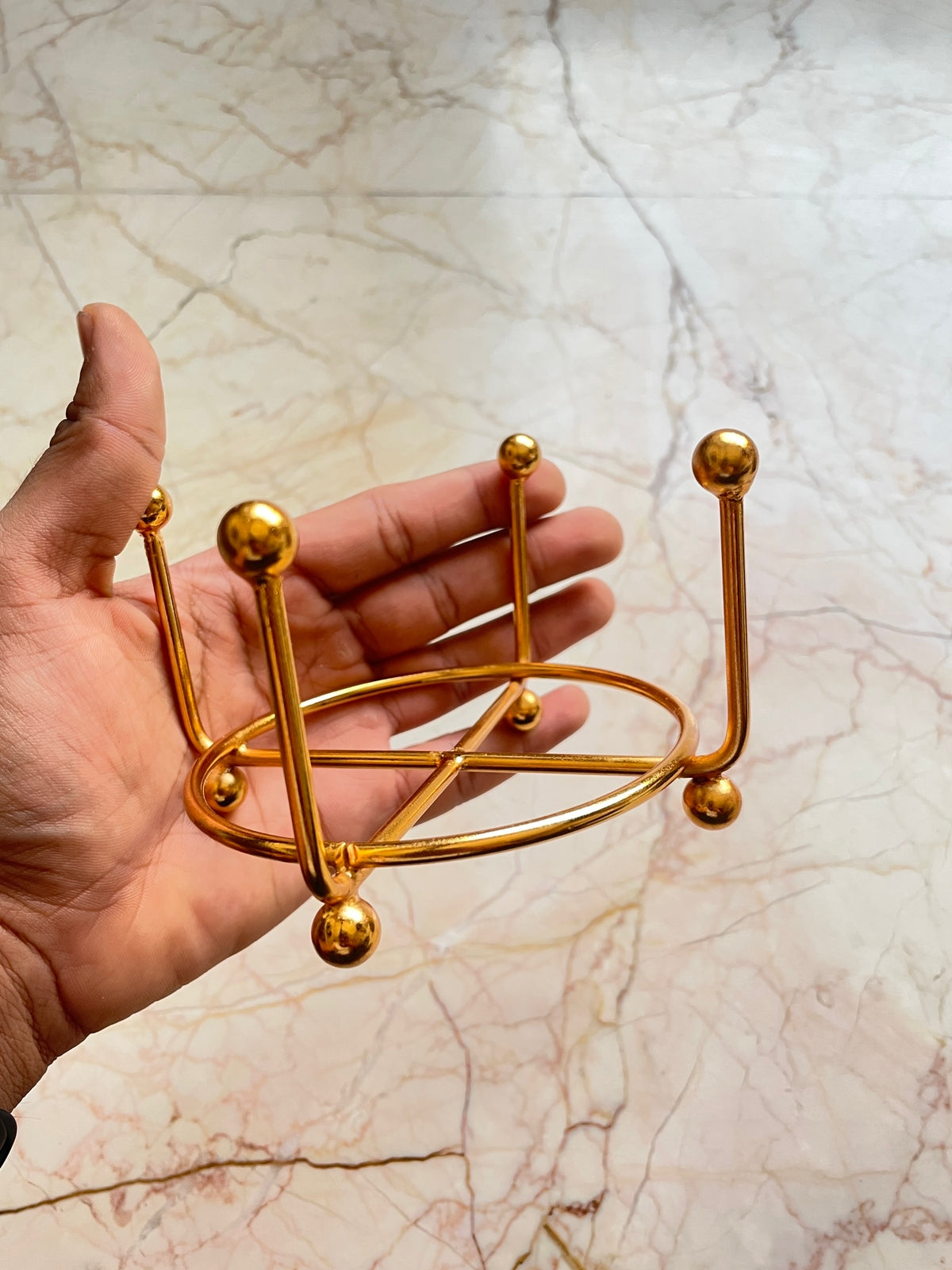 Metal Coaster Stand Golden