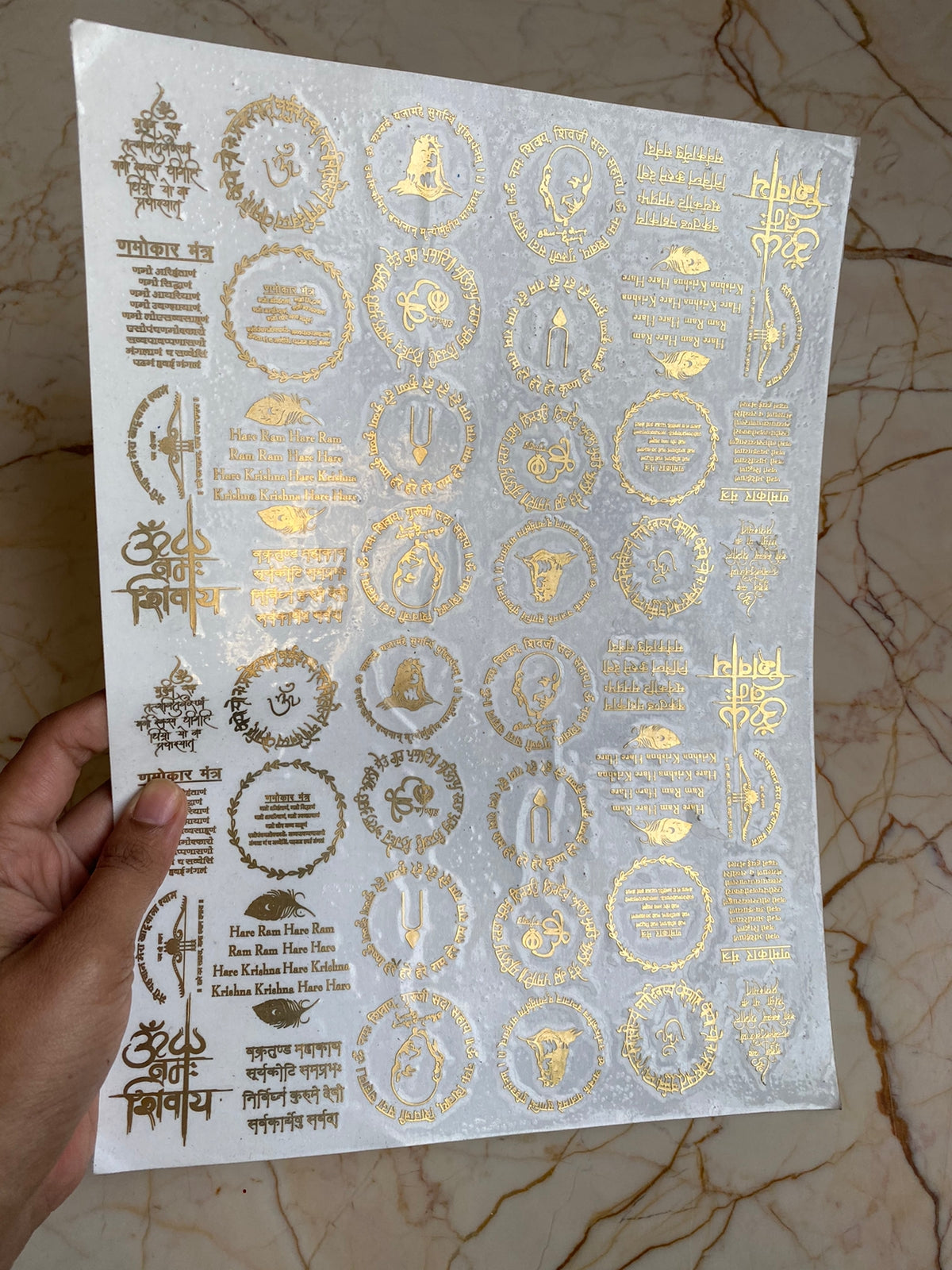 A4 Mini Mixed Mantra Metallic Sticker Sheet