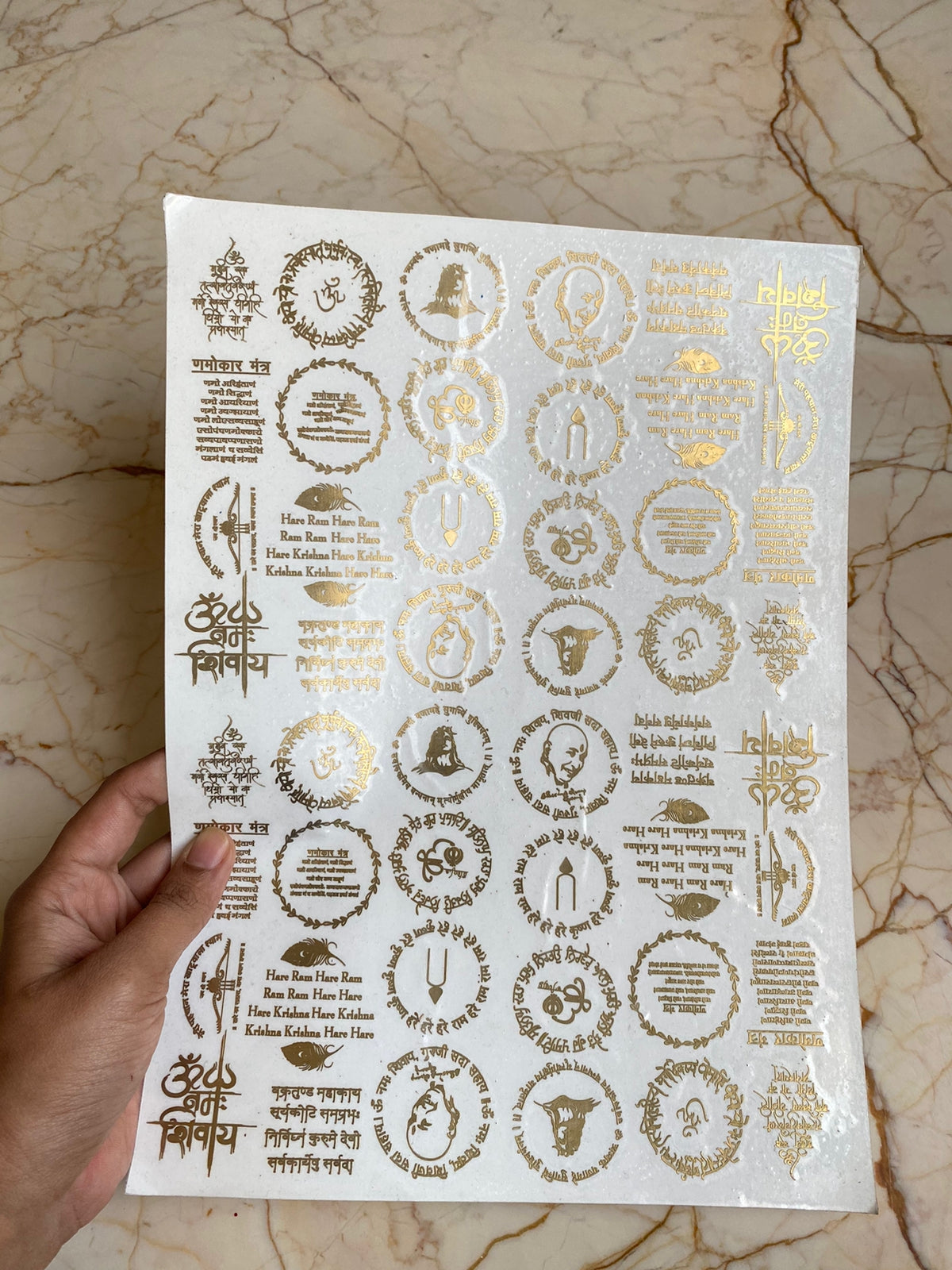 A4 Mini Mixed Mantra Metallic Sticker Sheet
