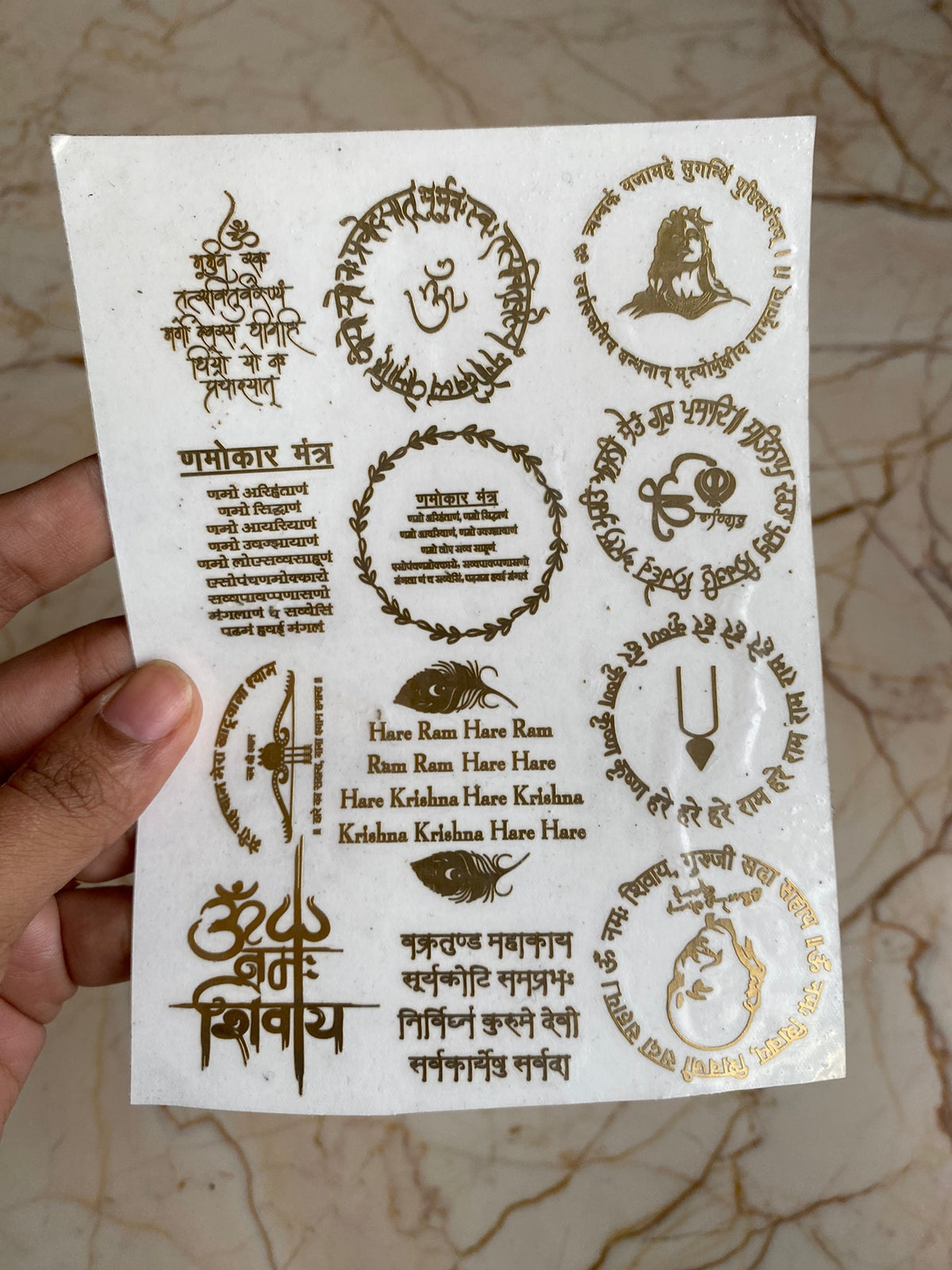 A6 Mini Mixed Mantra Metallic Sticker Sheet