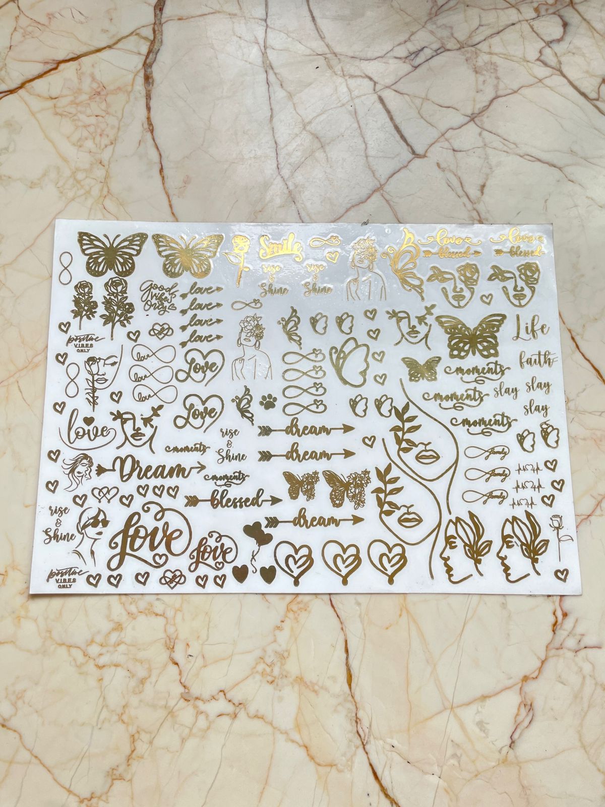 A4 mixed design Metallic Stickers