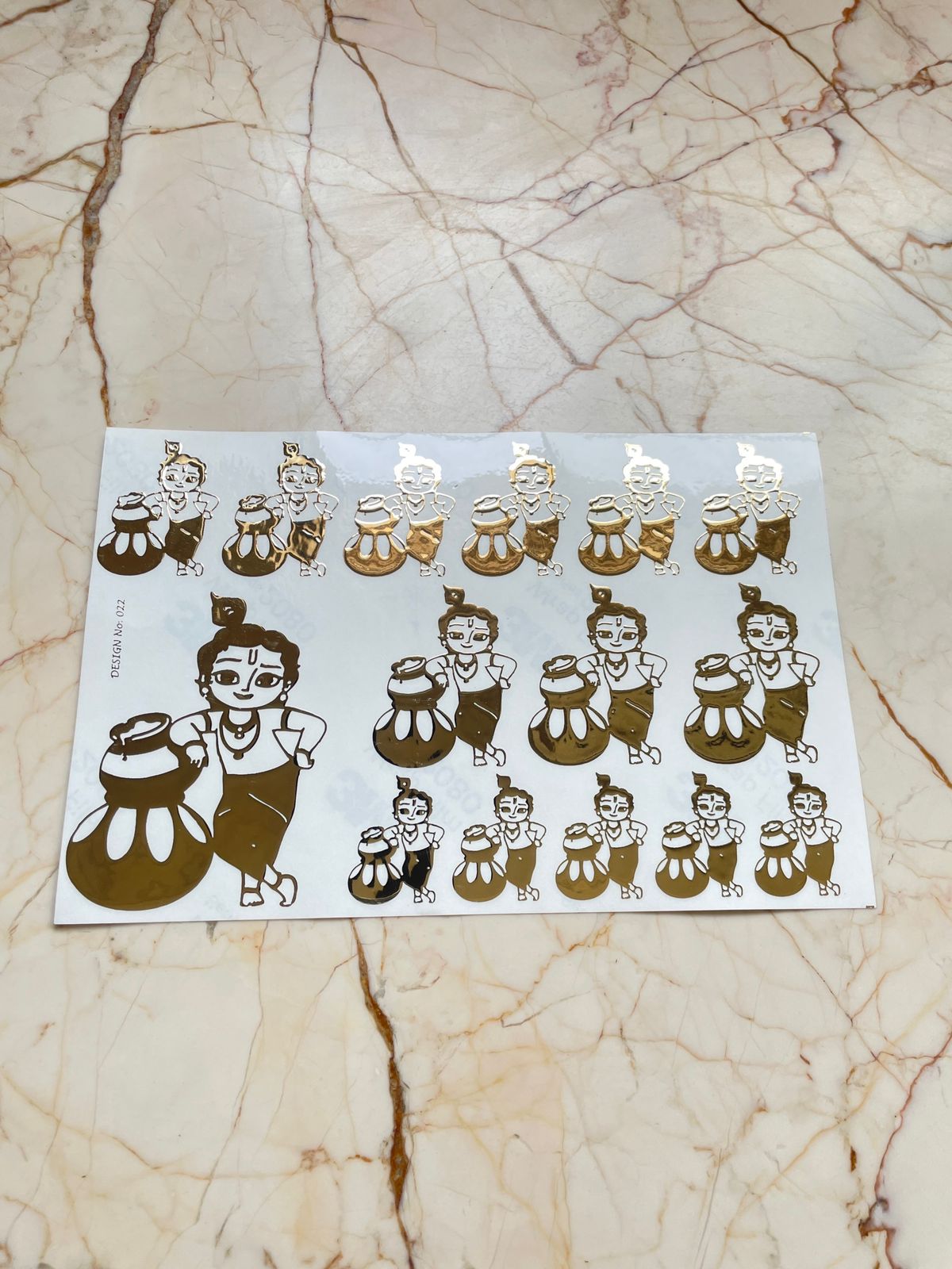 Kanhaji Embossed Sticker Sheet