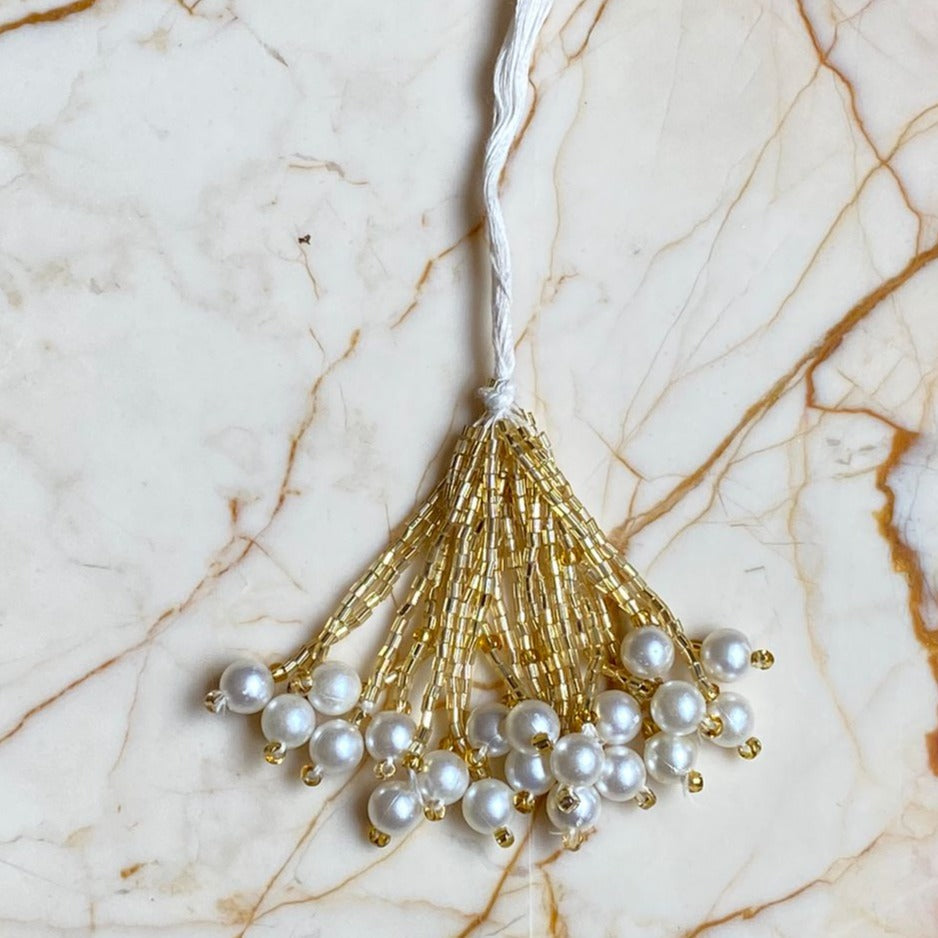 White pearl Tassels