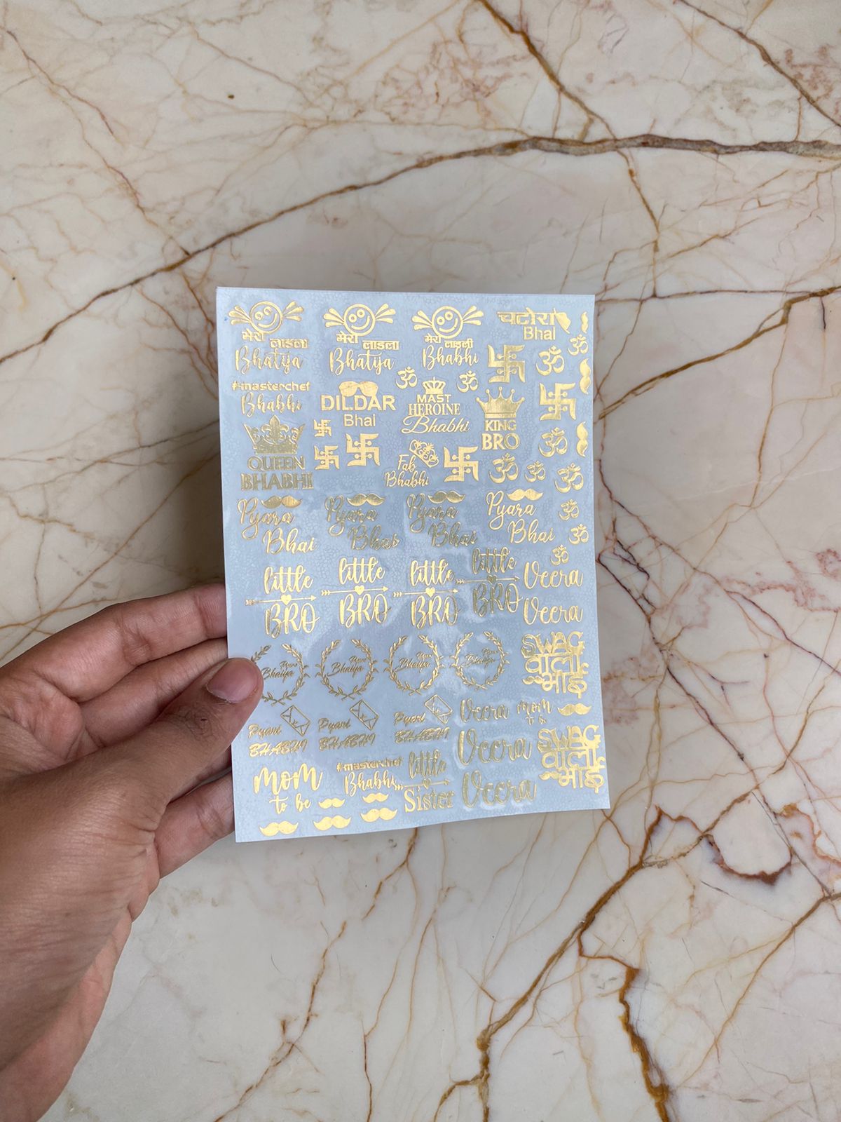 A6 Rakhi metallic sticker sheet A