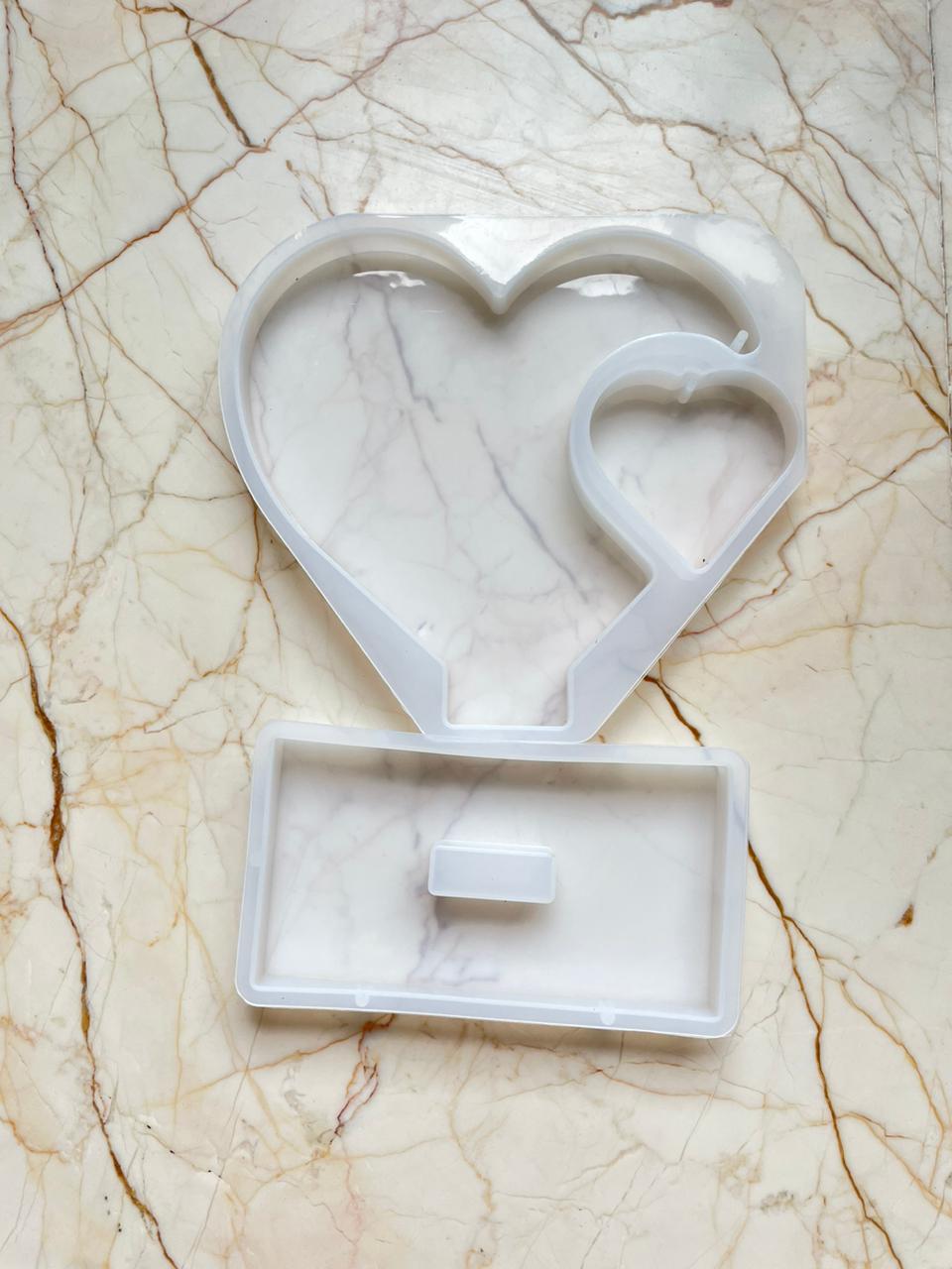 Heart with heart hanging Stand Photo Frame mould