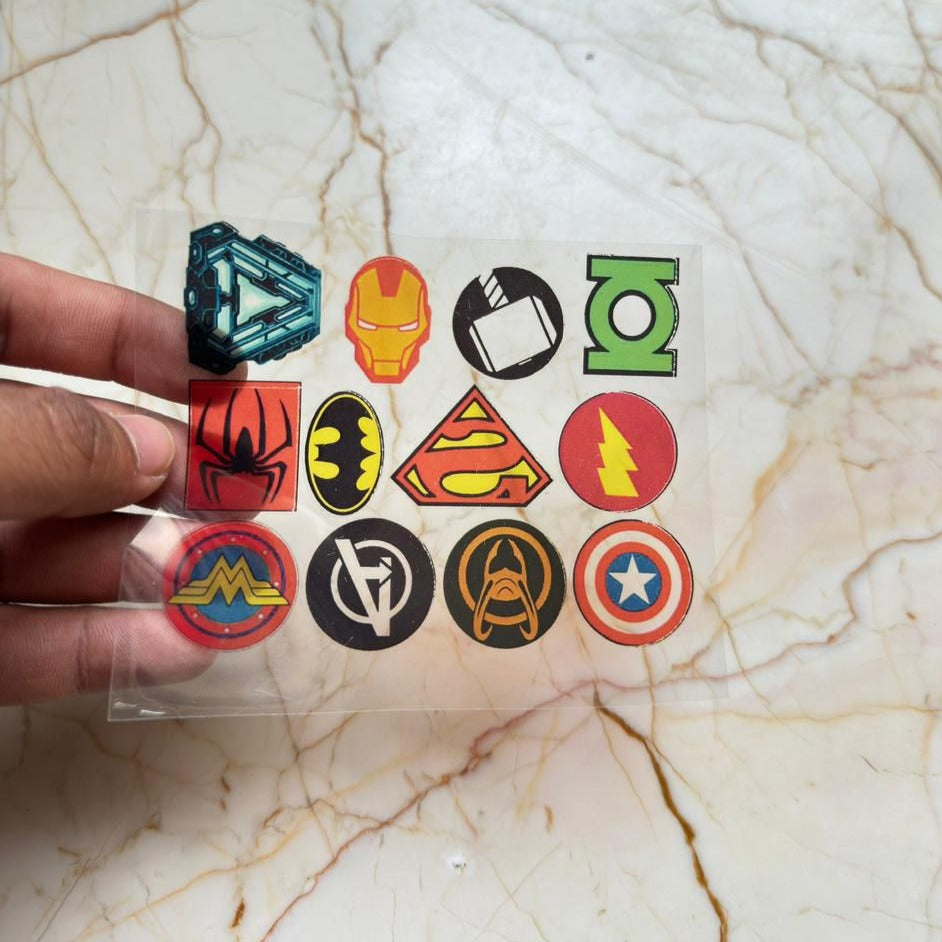 A7 Superhero Logo Insert Sheet