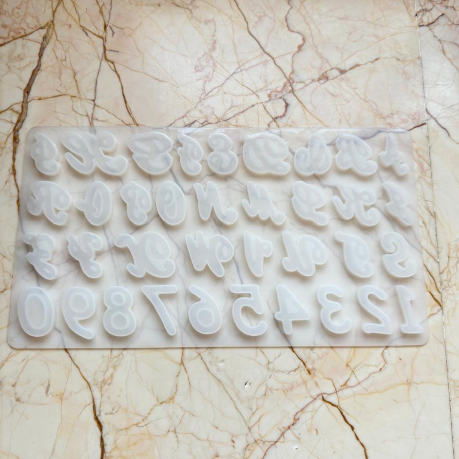 Front pouring Designer Alphabet Mould(Cursive Alphabet)