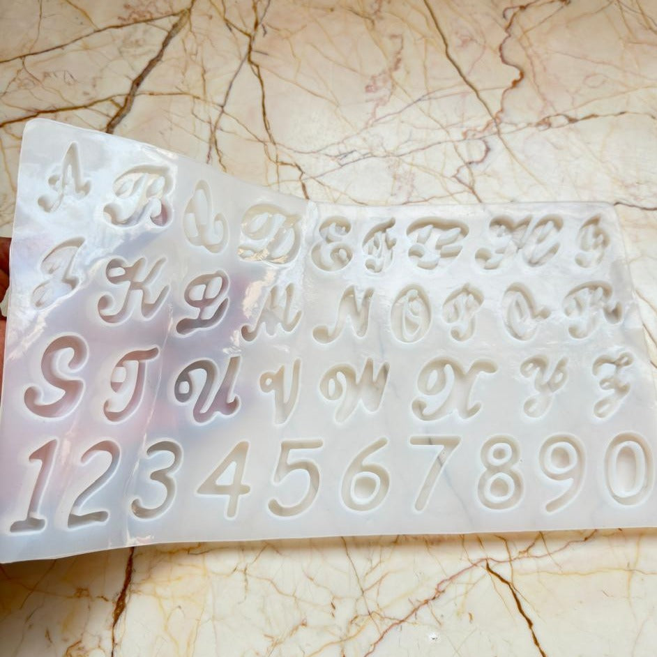 Front pouring Designer Alphabet Mould(Cursive Alphabet)