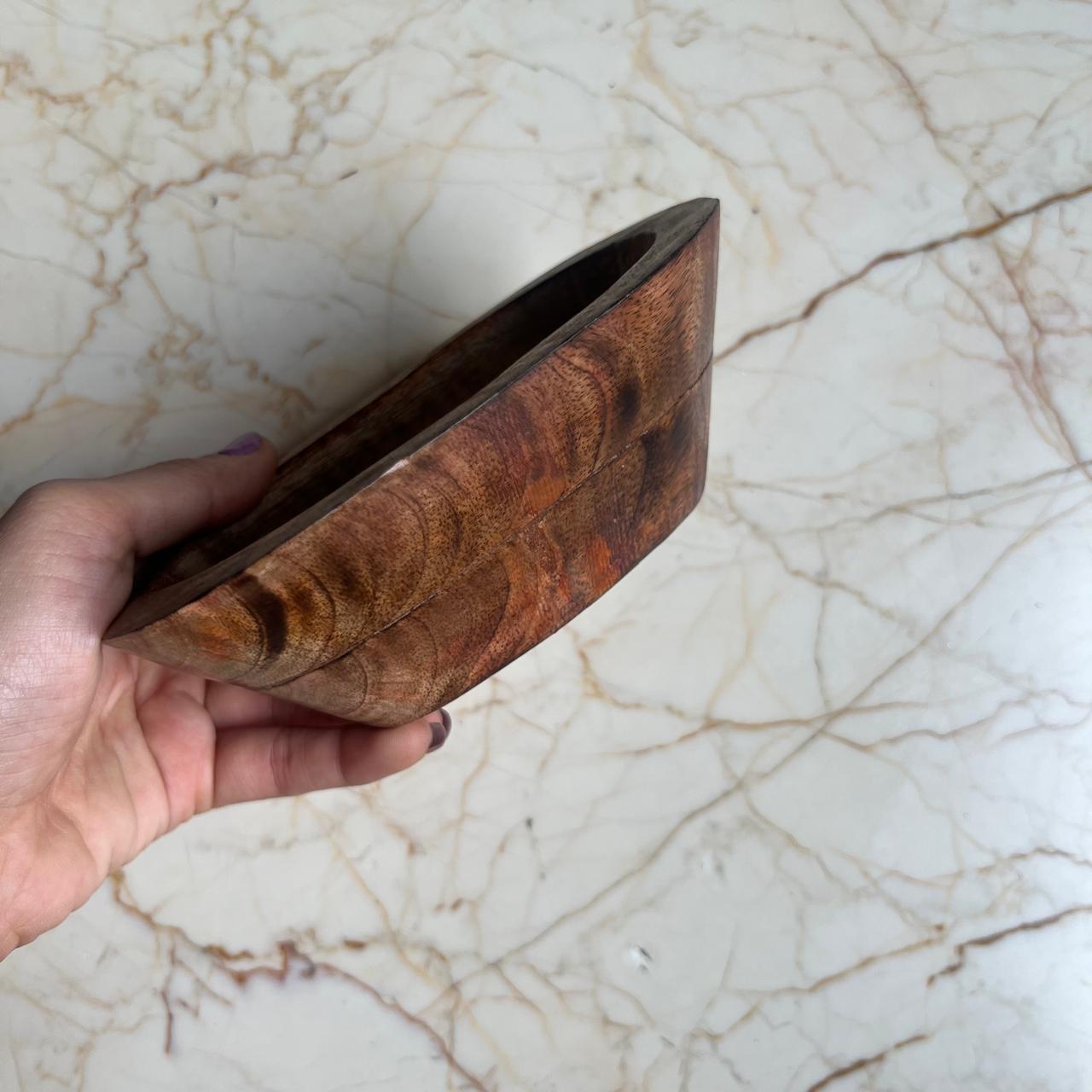 Wooden Bowl for Candles - Oval Bowl