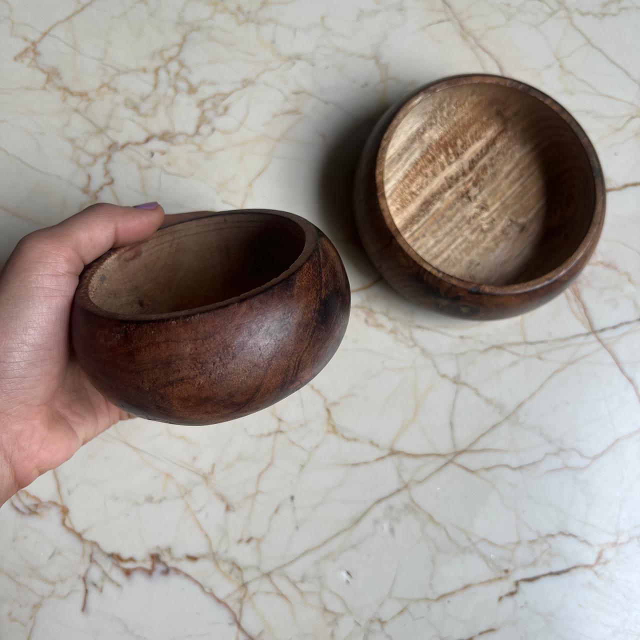 Wooden Bowl for Candles - Rounded bowl