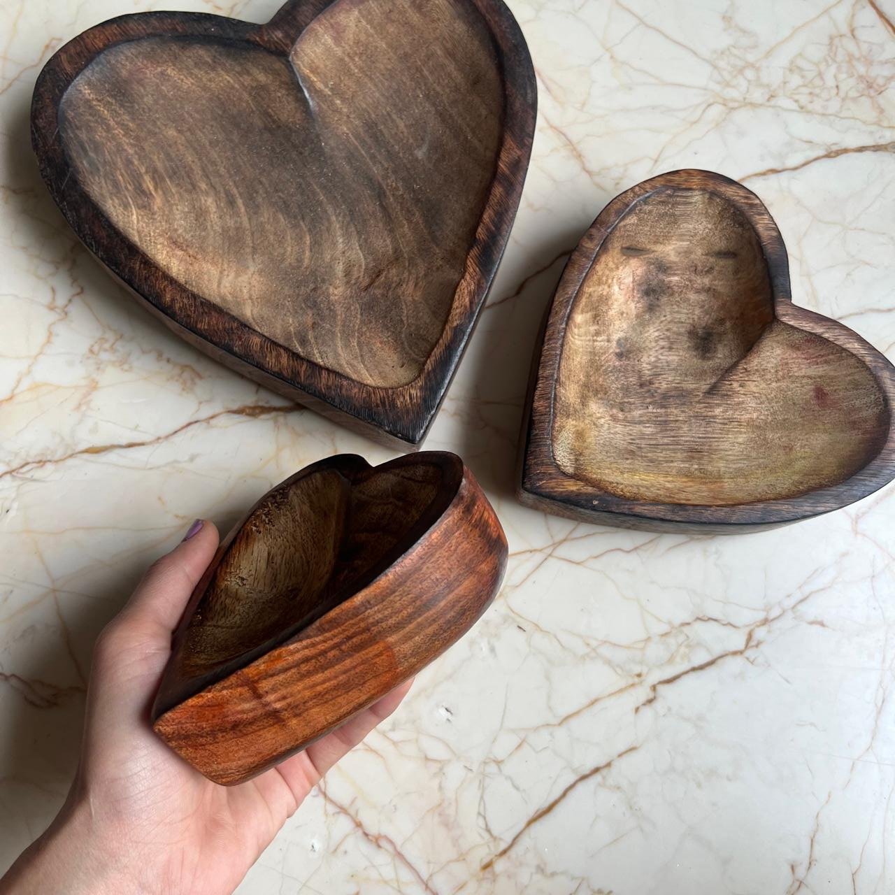 Wooden Bowl for Candles - Heart Shape