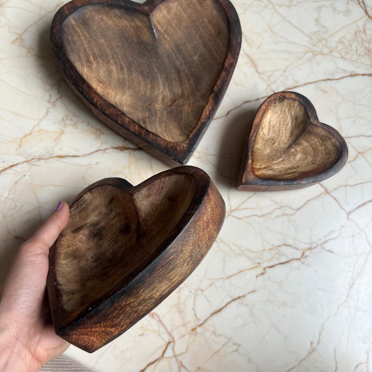 Wooden Bowl for Candles - Heart Shape