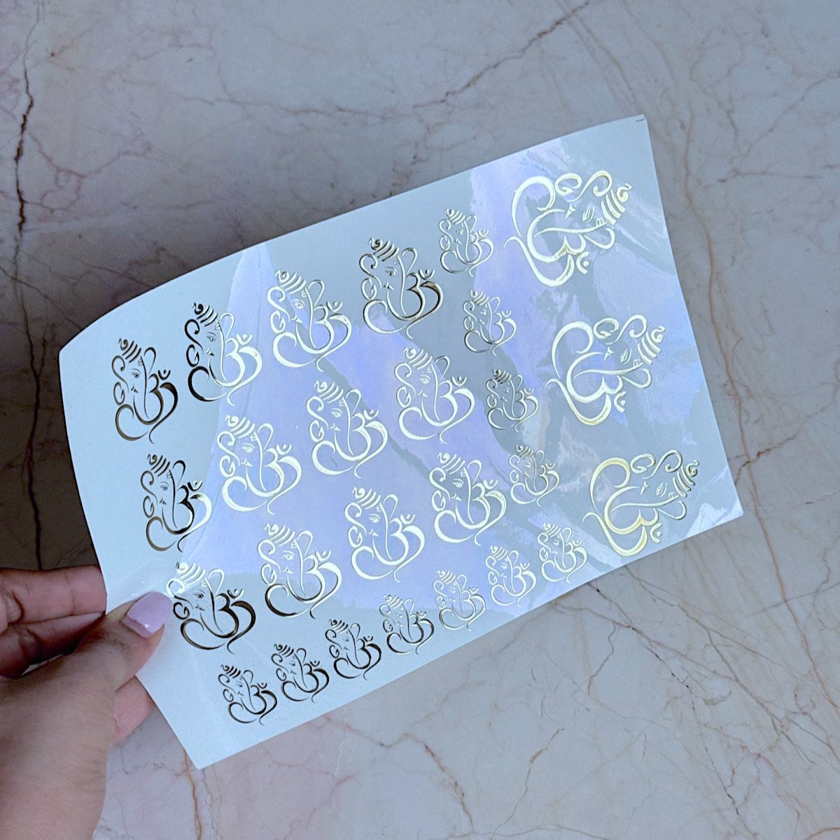 A5 Ganeshji Embossed Sticker Sheet